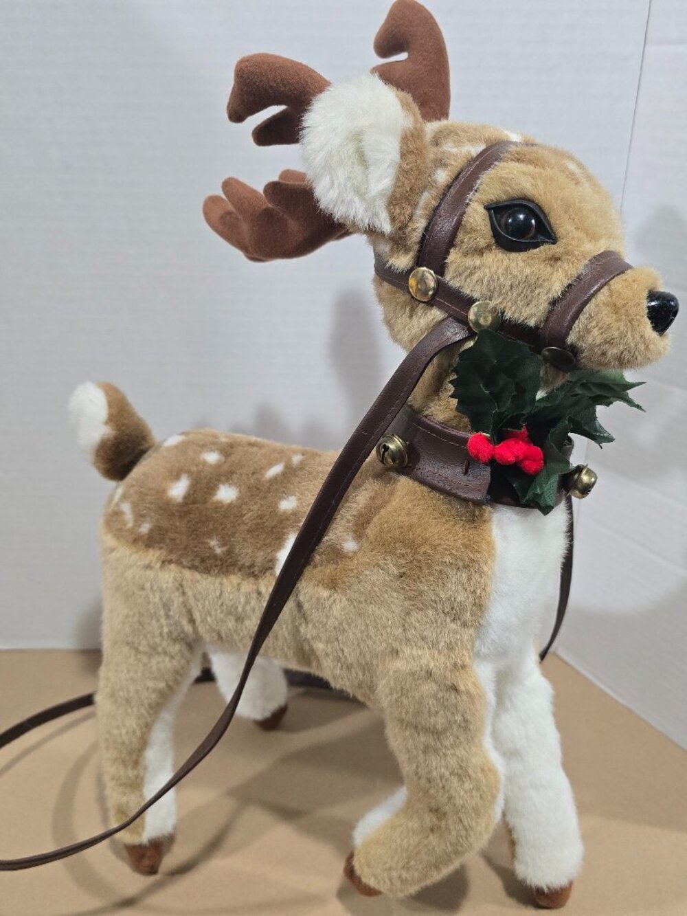 Santa's Best Animated Sleigh Reindeer 21" Tested/Works